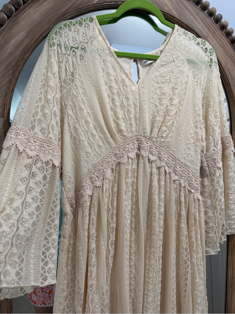 Lace Maxi Dress in Cream - Picture 3 of 17